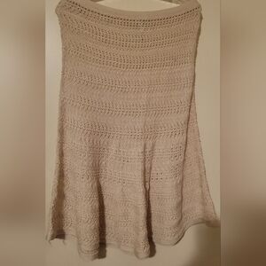 Elegant Cream Crochet Skirt, Mermaid Flare